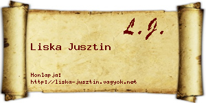 Liska Jusztin névjegykártya
